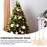SEWACC 30 Pcs Wooden Christmas Ornaments Unfinished Wood Crafts with Hole Star Mini Christmas Tree Christmas Ball Wood Ornaments Wood Slices DIY SEWACC