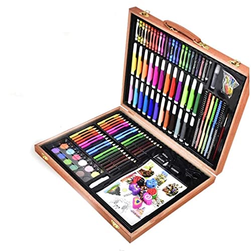 RMENST Art Supplies, 188-Piece Deluxe Wooden Art Set Crafts Kit with Oil Pastels, Colored Pencils, Watercolor Paint, Oil Paint, Creative Gift - WoodArtSupply