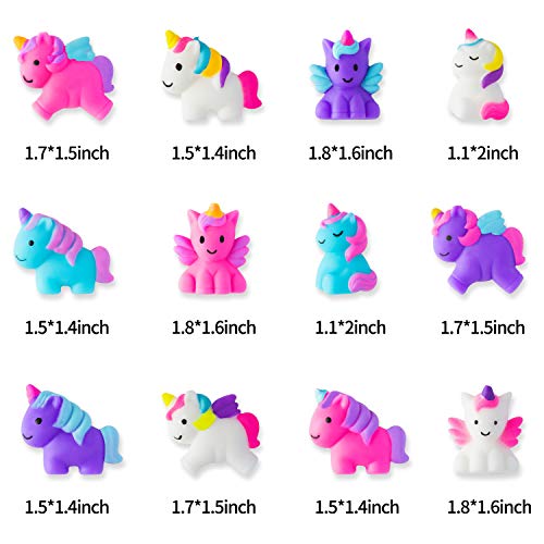 WATINC 24pcs Unicorn Mochi Squeeze Toys, Colorful Unicorn Soft Cute Squeeze Toys for Mochi Party Favors, Kawaii Stress Relief Hand Toy Birthday Gift - WoodArtSupply