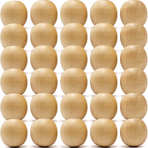 Wood Cutouts Oval 1,5 Inch, Set 30 Pcs Wood Oval Doll Head Unfinished Wood Crafts (38 mm) - WoodArtSupply