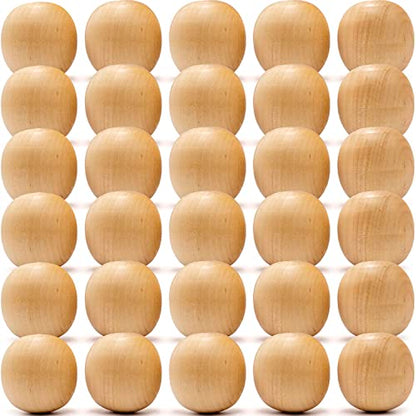 Wood Cutouts Oval 1,5 Inch, Set 30 Pcs Wood Oval Doll Head Unfinished Wood Crafts (38 mm) - WoodArtSupply