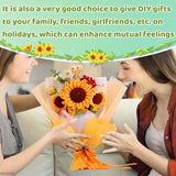 Iuuidu Crochet Kit for Beginners, Sunflower Beginners Crochet Kit, Crochet Flower Bouquet Kit, Knitting Starter Kit for Adults with Step-by-Step Iuuidu