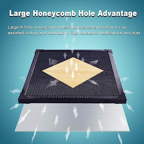 MCWlaser Honeycomb Working Table 15.7"x15.7"/400x400mm Honeycomb Laser Bed with Aluminum Plate for Most Laser Engraver Cutter - WoodArtSupply