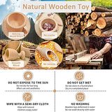 MONT PLEASANT Montessori Toys Sensory Bin Toys for 1 Year Old Toddlers, 11pcs Wooden Waldorf Toys Wooden Scoops and Tongs for Transfer Work and Fine MONT PLEASANT