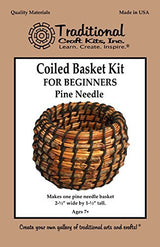 Traditional Craft Kits Beginner Coil Basket Kit - Complete Basket Weaving Kit Set, 6 Basket Making Kit with Basket Weaving Supplies, Complete with Traditional Craft Kits