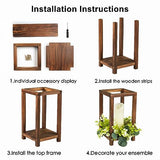 Neoflavie 12 Pcs Wooden Wedding Lantern Centerpiece, Lantern Candle Holder for Rustic Wedding Table Decoration, Farmhouse Candle Lantern for Neoflavie