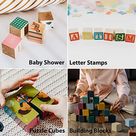 Unfinished Wooden Blocks for Crafts 1.5 inch 10PCS Natural Solid Wood Blocks for Crafting, Blank Wooden Square Blocks Large Wood Cubes for Baby Coowayze