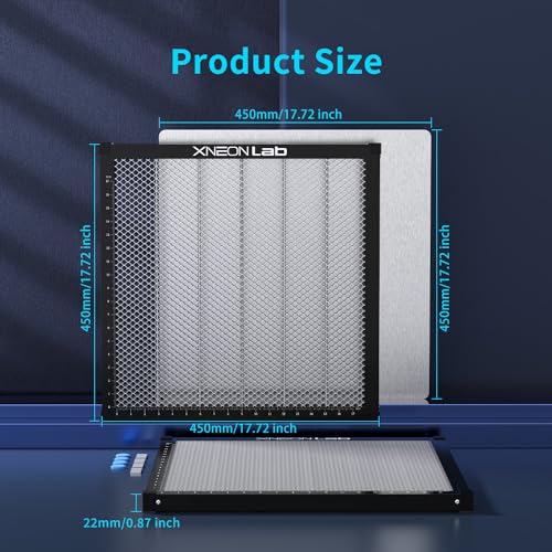 Honeycomb Laser Bed - 450 × 450 × 22mm Laser Working Table with Aluminum Panel for XTool D1 /D1 Pro and Most Laser Engraver Cutting Machine,Laser XNEONLab