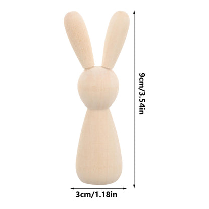 Light House Decorations for Home 10 Pcs Unfinished Wooden Peg Dolls Rabbit Wooden Peg Figures Animal Doll Bodies for DIY Craft Art Home Party