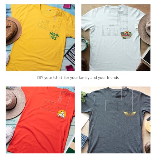 Left Chest Logo Placement Tool for Heat Press, Embroidery Placement Ruler, Acrylic Tshirt Ruler for Pocket Prints Colini