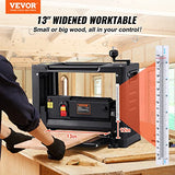 VEVOR Thickness Planer, Two-Blade, 13" Width Worktable Benchtop Planer, 15-Amp 1800W Powerful Motor, 12" Extended Infeeding Table, Low Noise for both VEVOR