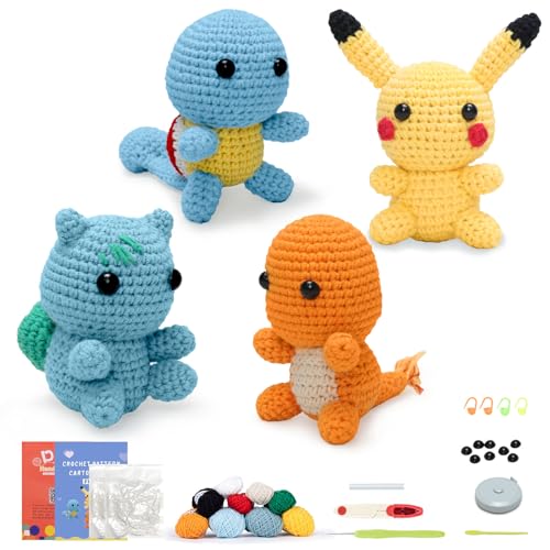 COZYMATE Crochet Kit for Beginners, Complete 4PCS Cute Animals Crochet Kits for Adults with Step-by-Step Instructions and Video Tutorials - Best COZYMATE