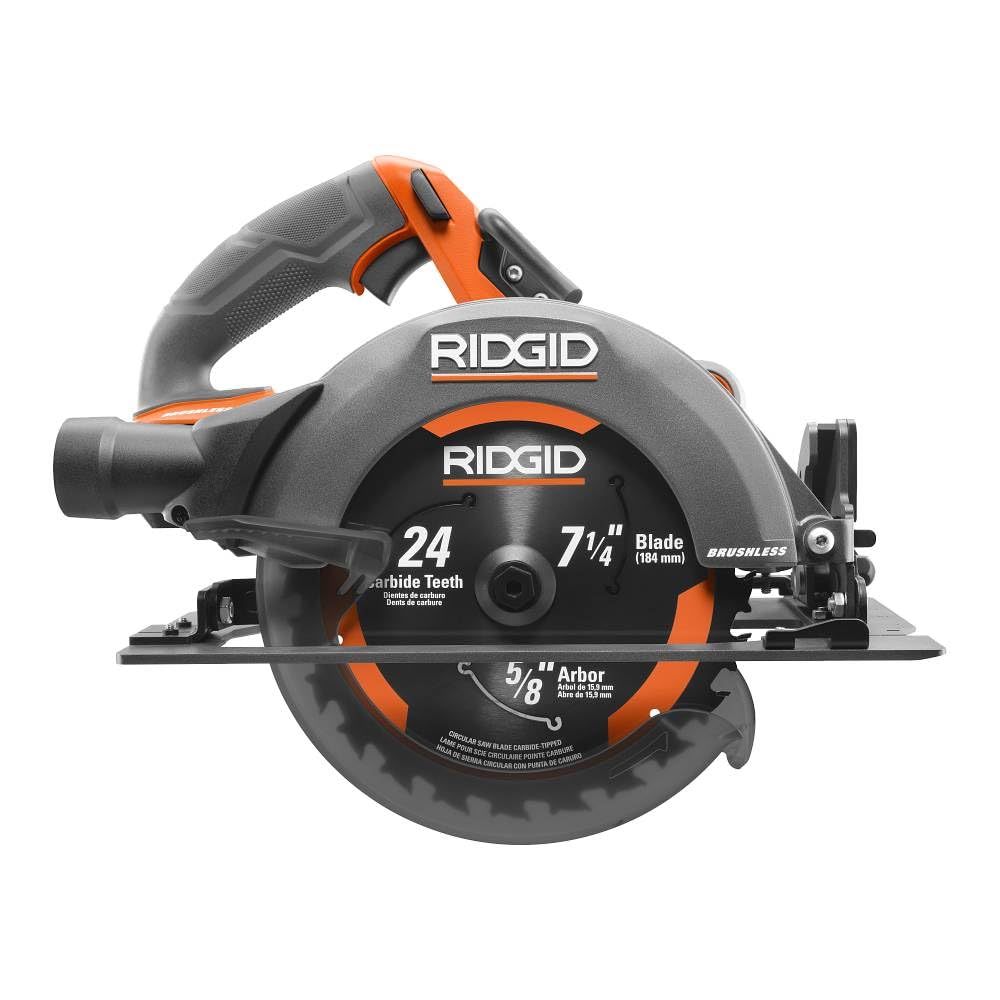 RIDGID 18V Brushless Cordless 7-1/4 in. Circular Saw Kit with MAX Output Battery and Charger - R8657KN - Bulk Packaged