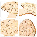 Healifty 10pcs Unfinished Wood Slices Mushroom Wood Cutouts with Twine Discs Wooden Ornaments DIY Crafts Hanging Embellishments Decoration for Healifty