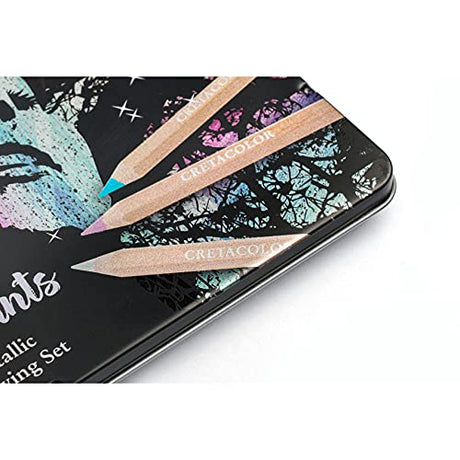 CRETACOLOR MegaColor Colored Pencil Set, 12 Count (Pack of 1), Metallic Cretacolor
