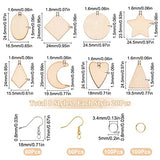 SUNNYCLUE 520Pcs 80 Pairs Unfinished Wooden Earrings Wood Earring Blanks Kit Wood Large Charms 160Pcs Earring Hooks 200Pcs Jump Rings for Jewelry SUNNYCLUE