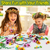 WUBOMJIO Flower Crowns Craft Kit, Make Your Own 12 PCs Flower Crowns Garland Handmade Arts and Crafts for Kids, DIY Fairy Flower Headbands and WUBOMJIO