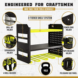 BUILTSTRONG Power Tool Organizer Wall Mount - 3-Tier Heavy-Duty Metal Hand Tool Storage Rack, Utility Racks, Drill Holder, PegBoard Side, & More - BUILTSTRONG
