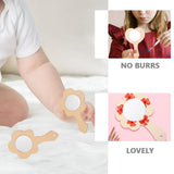 KALLORY DIY Wood Mirror Craft Unfinished Handheld Mirror Wooden Mirror Toys Mini Wooden Princess Mirror for Kids DIY Handmade Craft 18pcs KALLORY