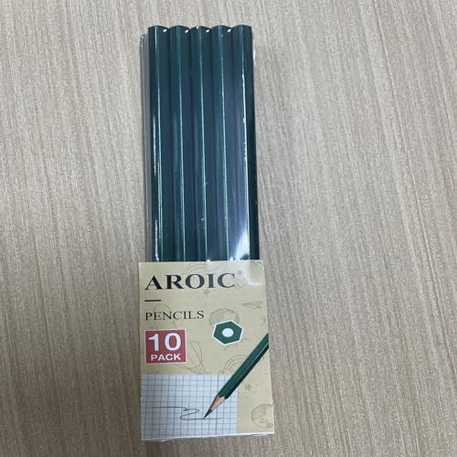 AROIC Wooden pencil, unsharpened, 2 HB soft, 10 count, pencil used in school teacher supplies, writing, painting, and sketching AROIC