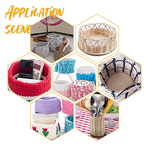 PH PandaHall 5 Sizes Natural Wooden Basket Bottom, Round Circle Blank Crochet Basket Wood Base Laser Cut for DIY Basket Weaving Crochet Supplies, PH PandaHall