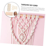 EXCEART 2 Sets Tapestry DIY Accessories Macrame Kit Plant Unfinished Wood Circles Macrame Making Kit Cotton Cord Kit DIY Wall Hanging Craft Cotton EXCEART