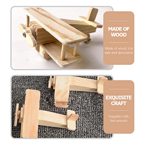 Kisangel Toddler Toys Boy Toys Boy 2 Sets Wooden Airplane Craft Model 3D Unfinished Puzzle DIY Fun Educational Figurine Construction Hobby to Build Kisangel