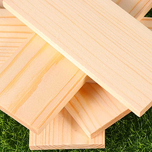 MAGICLULU 20pcs Decorative Small Wood Unfinished Craft Carving Basswood Minatures Crafts Blank Wood Board DIY Handmade Wood Planks Pine Wood Board
