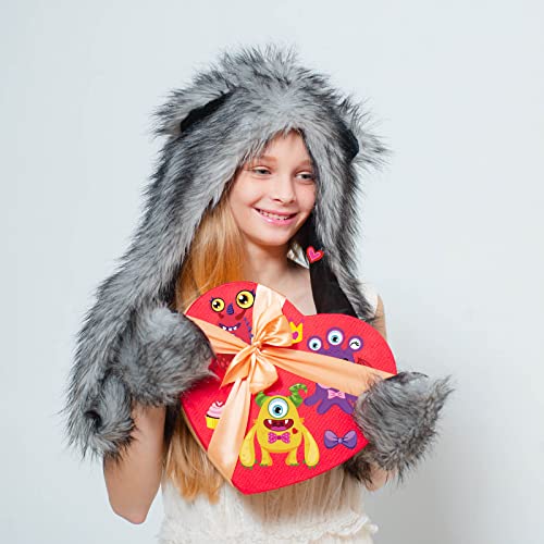 Valentine's Day Craft Kits Face Stickers for Kids Valentines Party Favors Supplies Make Your Own Face Stickers Heart Animal Crafts for Kids Birthday Outus