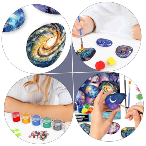 KONTONTY 1 Set Stone Painting Puzzle Toy DIY Painting Stones Smooth Bundle River Stones Rock Art kit Kids Toys Kids Suit Kids Painting Kit Painting KONTONTY