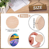 OLYCRAFT 50Pcs Unfinished Natural Wood Slices Burlywood Wooden Round Pieces 1.5 inch Blank Natural Wood Circle Cutouts Wood Blank Circles for DIY OLYCRAFT