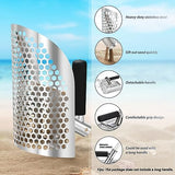 GADFISH Sand Scoop for Metal Detecting, Heavy Duty Metal Detector Beach Finds Scoop, Stainless Steel Metal Detecting Tool Digging Shovel Fast Sifting GADFISH