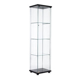Zacis Contemporary 4-Tier Glass Display Cabinet with Doors - Stylish Floor Standing Curio for Home Decor Zacis