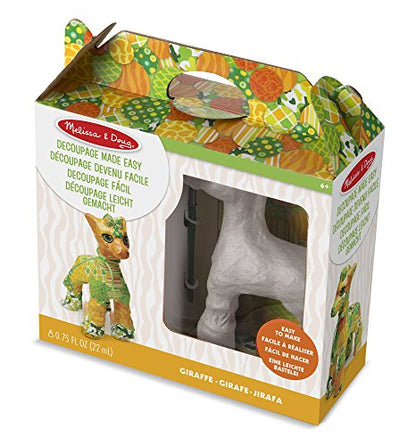 Melissa & Doug 40104 Decoupage Made Easy Giraffe Paper Mache Craft Kit with Stickers - WoodArtSupply