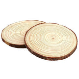 JAPCHET 50 PCS 5-5.5 Inch Natural Wood Slices, Wooden Circle Slices with Bark Unfinished Wood Discs for Home Decorations and Christmas Ornaments JAPCHET