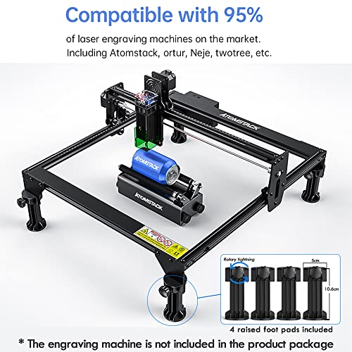 ATOMSTACK R3 Laser Engraver Rotary Roller, Laser Engraver Y-axis Rotary Roller Engraving Module for Engraving Cylindrical Objects Cans,360° Rotating - WoodArtSupply