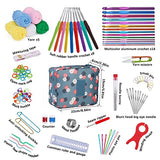 Pnytty Crochet Kit for Beginners, 107 Pcs Complete Beginners Crochet Kit Knitting Kit for Adults Including Yarn, Crochet Hooks, Plastic Large Eye Pnytty