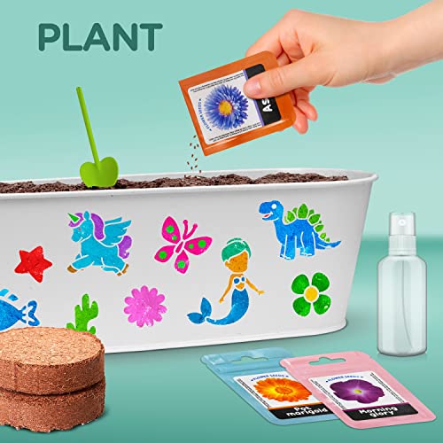 Learn & Climb Arts and Crafts for Kids Ages 6-12, Plant and Decorate Your Own Flower Garden, Kit Includes All Supplies & Instructions, Best Craft - WoodArtSupply