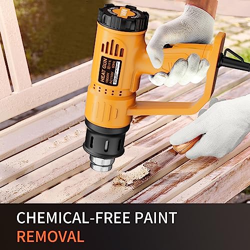 Heat Gun, TGK® HG5100 Dual Temperature Hot air Gun, High And Low Temperature Settings 1112℉/662℉ with Overload Protection, 4 Nozzle Attachments for TGK