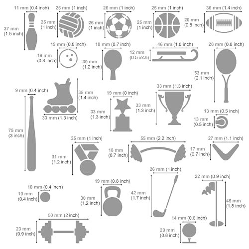 Aleks Melnyk #13 Metal Journal Stencil, Sport, Stainless Steel Stencil 1 PCS, Template Tool for Wood Burning, Pyrography and Engraving, Scrapbooking, - WoodArtSupply