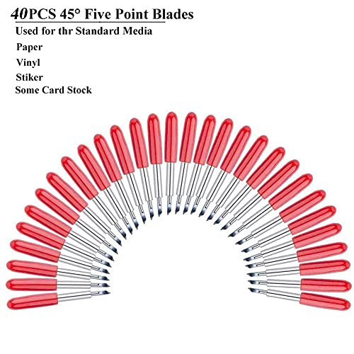 EVISWIY 50PCS Blades for Cricut Explore Air 2/Air 3/3/Make 3/Maker 40PCS 45° Premium Fine Point Blade & 5PCS 60° Deep Cut & 5PCS 30° Shallow Cut EVISWIY