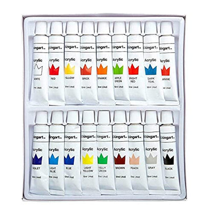 KINGART Studio Acrylic Paint, 12ml (.4oz), Set of 18 Colors - WoodArtSupply