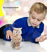 Puzzled 3D Puzzle Owl Wood Craft Construction Model Kit, Fun Unique & Educational DIY Wooden Toy Assemble Model Unfinished Crafting Hobby Puzzle to Puzzled