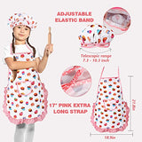 Vanmor Cute Kids Cooking and Baking Sets, 24 Pcs Kids Aprons for Girls Toddler Chef Hat Apron Dress Up Chef Costume, Little Girl Apron Sets Pretend Vanmor