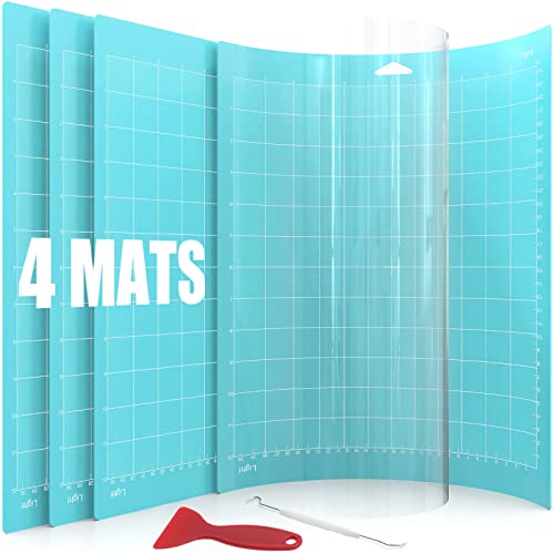 Lzerking Cutting Mat for Cricut 4 Pack Accessories and Supplies Light Replacement Blue Cut Pads Cricket Cards for Cutting Machine Maker/Maker - WoodArtSupply