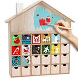 BRUBAKER Wooden Advent Calendar to Fill with 24 Drawers - DIY Unfinished Christmas Calendar for Painting, Crafting and Self-Design - Christmas House BRUBAKER