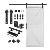 S&Z TOPHAND® 34in x 84in MDF Barn Door with 6.6FT Sliding Door Hardware Kit, 24-54in Solid Barn Door Slab Covered with Water-Proof PVC Surface S&Z tophand