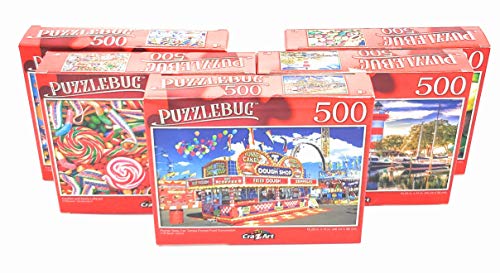 500 Piece Puzzle Variety Pack of 5 Different Puzzles - Colorful, Fun Puzzle Designs - Perfect for Kids of All Ages - Puzzlebug, Artbox, CRA-Z-Art Puzzlebug