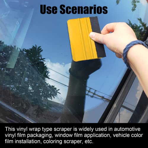 WRAPXPERT Squeegee for Vinyl- Felt Vinyl Squeegee 2 Pcs,Red and Yellow Hard  Squeegee Scraper Tool Kit for Crafts Car Wrap Window Tint Wallpaper Glass