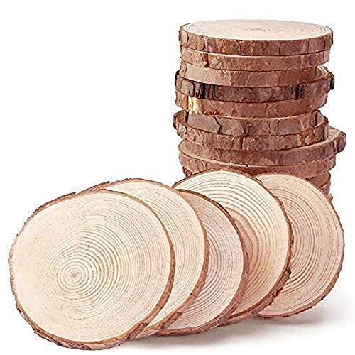 Natural Wood Slices 8 Pcs 5-6 Inches Diameter x 3/5" Thick Big Size Craft Wood Unfinished Wooden Circles Great for DIY Arts and Crafts Christmas - WoodArtSupply